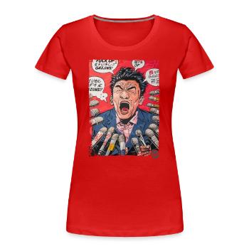 Japanische Presse-Konferenz - Frauen Premium Bio T-Shirt - Rot - Vorne - Mia (176cm)