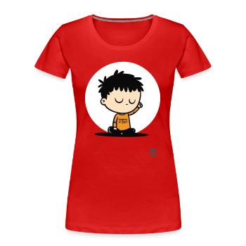 Dehne dich aus Yoga - Frauen Premium Bio T-Shirt - Rot - Vorne - Mia (176cm)