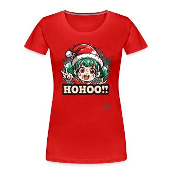 Süßer kleiner Weihnachts-Elf an Weihnachten - Frauen Premium Bio T-Shirt - Rot - Vorne - Mia (176cm)