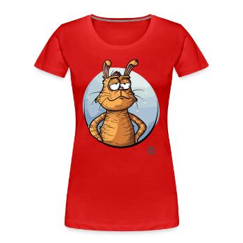 Cooler Cartoon Hase - Frauen Premium Bio T-Shirt - Rot - Vorne - Mia (176cm)