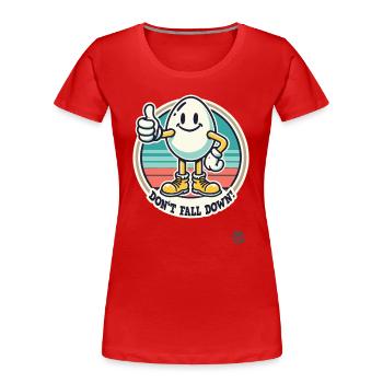 Pouce vers le haut œuf rétro – Ne tombez pas ! - T-shirt bio Premium Femme - rouge - Devant - Mia (176cm)