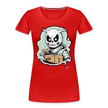 Skelett Hase Dieb - Frauen Premium Bio T-Shirt - Rot - Vorne - Mia (176cm)