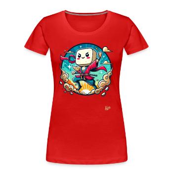 Helden Sushi - Frauen Premium Bio T-Shirt - Rot - Vorne - Mia (176cm)