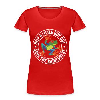Retet den Regenwald Frosch - Frauen Premium Bio T-Shirt - Rot - Vorne - Mia (176cm)