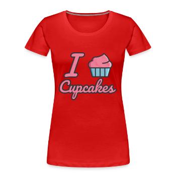 J'adore les petits gâteaux - T-shirt bio Premium Femme - rouge - Devant - Mia (176cm)