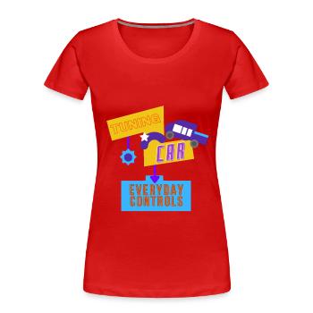 Tuning-Auto, alltägliche Kontrollen - Frauen Premium Bio T-Shirt - Rot - Vorne - Mia (176cm)