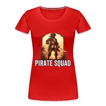 Escouade de pirates - Pirate Design - T-shirt bio Premium Femme - rouge - Devant - Mia (176cm)