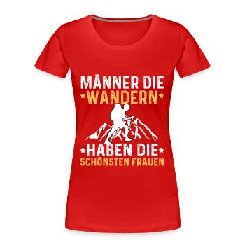 Men who hike have the most beautiful women - Women's Premium Organic T-Shirt - red - Front - Mia (176cm)