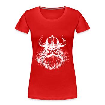 Guerrier viking - T-shirt bio Premium Femme - rouge - Devant - Mia (176cm)