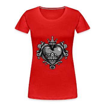 Couronne de symbole de coeur - T-shirt bio Premium Femme - rouge - Devant - Mia (176cm)