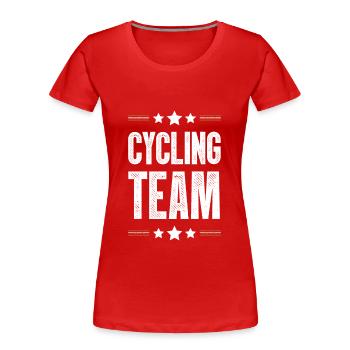 Cycling Team - Frauen Premium Bio T-Shirt - Rot - Vorne - Mia (176cm)