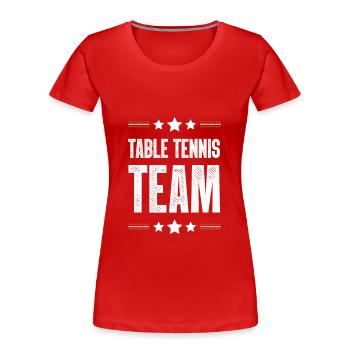 Table Tennis Team - Frauen Premium Bio T-Shirt - Rot - Vorne - Mia (176cm)