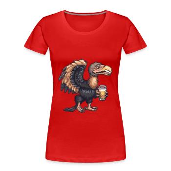 Harpyie Vogel Pixel Bier - Frauen Premium Bio T-Shirt - Rot - Vorne - Mia (176cm)