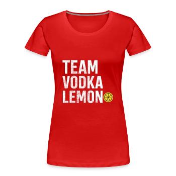 L’équipe Vodka Lemon - T-shirt bio Premium Femme - rouge - Devant - Mia (176cm)