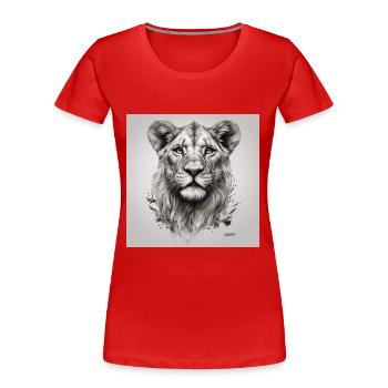 König des Dschungels - Frauen Premium Bio T-Shirt - Rot - Vorne - Mia (176cm)