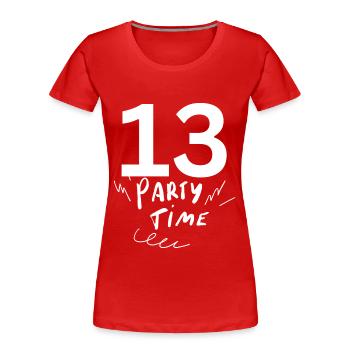 13 - Frauen Premium Bio T-Shirt - Rot - Vorne - Mia (176cm)