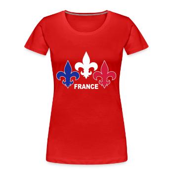 Fleurs de Lys - T-shirt bio Premium Femme - rouge - Devant - Mia (176cm)