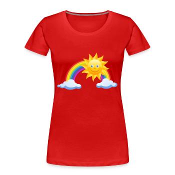 rainbow sun clouds weather rainbow sun cloud41 - Women's Premium Organic T-Shirt - red - Front - Mia (176cm)