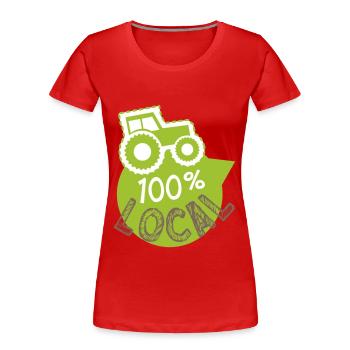 producteur 100% local, magasin producteurs - T-shirt bio Premium Femme - rouge - Devant - Mia (176cm)