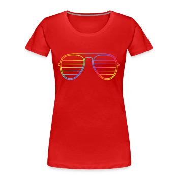 Neon Pride Glasses – Minimalist Design - Women's Premium Organic T-Shirt - red - Front - Mia (176cm)