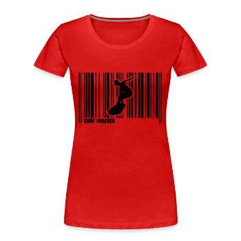kitesurf bar code - Women's Premium Organic T-Shirt - red - Front - Mia (176cm)