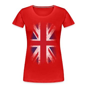 Usé drapeau du Royaume-Uni - T-shirt bio Premium Femme - rouge - Devant - Mia (176cm)