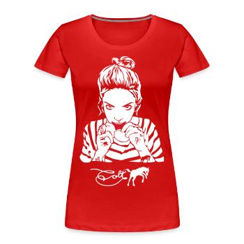 Colt Tattoo Lips - Women's Premium Organic T-Shirt - red - Front - Mia (176cm)
