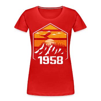 Geburtstag 1958 Jahrgang 1958 Hergestellt im Jahr 1958 - Frauen Premium Bio T-Shirt - Rot - Vorne - Mia (176cm)