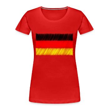 Deutschlandfahne Deutschlandflagge Weltmeister - Frauen Premium Bio T-Shirt - Rot - Vorne - Mia (176cm)