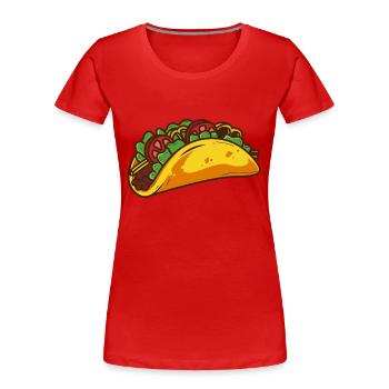Taco Tacos Burrito Food Nachos Fiesta Mexico - Women's Premium Organic T-Shirt - red - Front - Mia (176cm)
