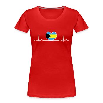 Bahamas - Women's Premium Organic T-Shirt - red - Front - Mia (176cm)