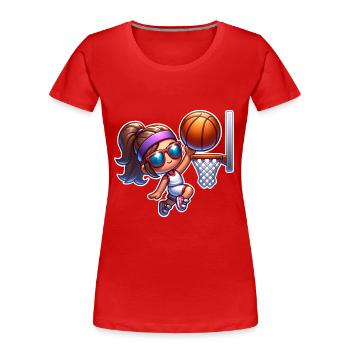 Basketball Basketball Basketball Femme - T-shirt bio Premium Femme - rouge - Devant - Mia (176cm)