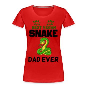Serpents végétaliens - T-shirt bio Premium Femme - rouge - Devant - Mia (176cm)
