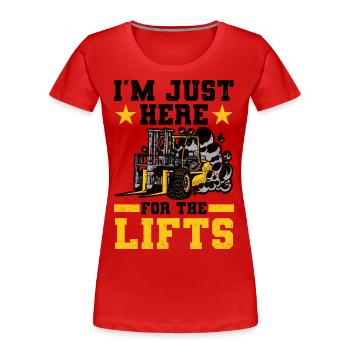 Gabelstaplerfahrer - Frauen Premium Bio T-Shirt - Rot - Vorne - Mia (176cm)