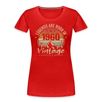 Die Legenden wurden in den Jahren 1960 - 1960 geboren - Frauen Premium Bio T-Shirt - Rot - Vorne - Mia (176cm)
