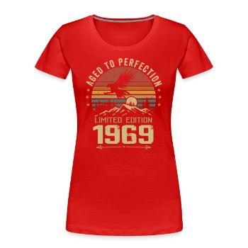 1969 Original Vintage Retro 1969 Jubiläum - Frauen Premium Bio T-Shirt - Rot - Vorne - Mia (176cm)