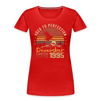 The legends were born in December 1995 - 1995 - Women's Premium Organic T-Shirt - red - Front - Mia (176cm)