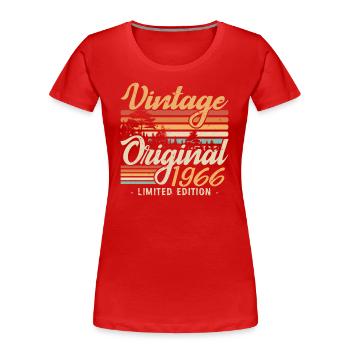 Vintage Anniversary Made in 1966 Retro 1966 - Women's Premium Organic T-Shirt - red - Front - Mia (176cm)
