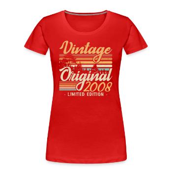 Anniversary Vintage Made in 2008 Retro 2008 - Women's Premium Organic T-Shirt - red - Front - Mia (176cm)