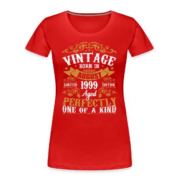 Geburtstag August 1999 - Genial seit August 1999 - Frauen Premium Bio T-Shirt - Rot - Vorne - Mia (176cm)