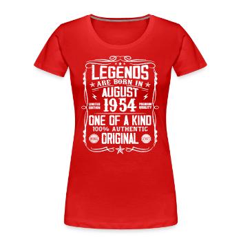 Legendary since August 1954 - Vintage August 1954 - Women's Premium Organic T-Shirt - red - Front - Mia (176cm)