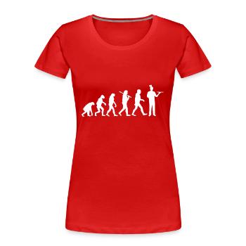 Evolution serveur de cadeau Serveuse Barista - T-shirt bio Premium Femme - rouge - Devant - Mia (176cm)