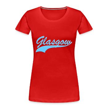 Glasgow - Frauen Premium Bio T-Shirt - Rot - Vorne - Mia (176cm)