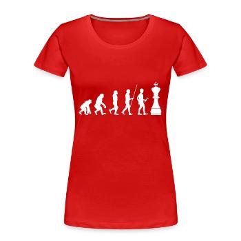 Evolution Geschenk Schach shirt Schachfiguren - Frauen Premium Bio T-Shirt - Rot - Vorne - Mia (176cm)