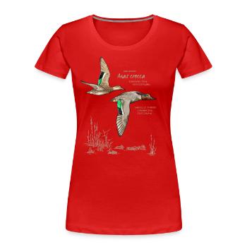 Teals with light lettering - Women's Premium Organic T-Shirt - red - Front - Mia (176cm)