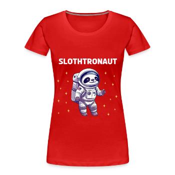 Slothtronaut - Conception d’astronaute - T-shirt bio Premium Femme - rouge - Devant - Mia (176cm)