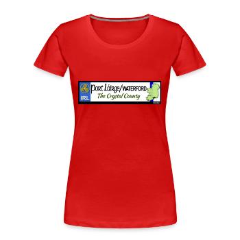 WATERFORD, IRELAND: licence plate tag style decal - Women's Premium Organic T-Shirt - red - Front - Mia (176cm)