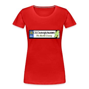 KILKENNY, IRELAND: licence plate tag style decal - Women's Premium Organic T-Shirt - red - Front - Mia (176cm)