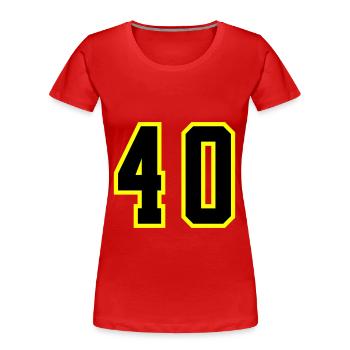 40 Zahl Trikot - Frauen Premium Bio T-Shirt - Rot - Vorne - Mia (176cm)