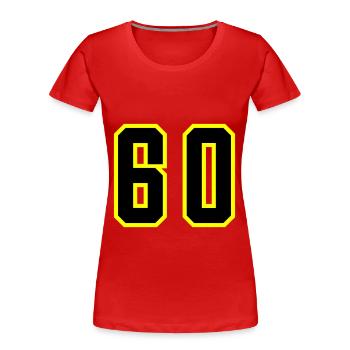 60 Zahl Trikot - Frauen Premium Bio T-Shirt - Rot - Vorne - Mia (176cm)